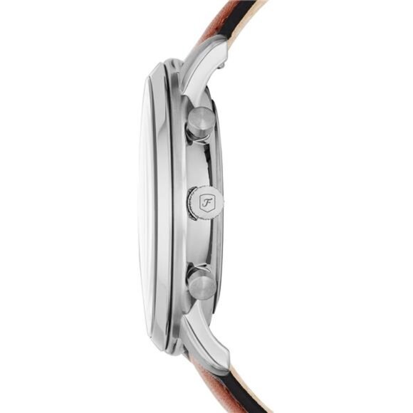 Men's Chronograph Watch with Stainless Steel Bracelet or Genuine Leather Band - Picture 2 of 7